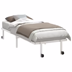 vidaXL Bed Frame without Mattress Foldable White 90x190 cm Steel - white, 80 x 200 cm