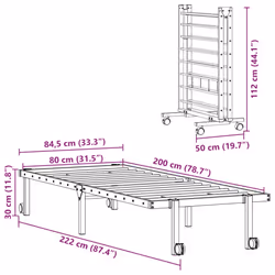 vidaXL Bed Frame without Mattress Foldable White 90x190 cm Steel - white, 80 x 200 cm