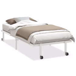 vidaXL Bed Frame without Mattress Foldable White 90x190 cm Steel - white, 90 x 190 cm