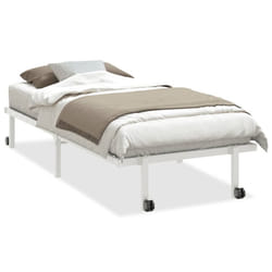 vidaXL Bed Frame without Mattress Foldable White 90x190 cm Steel - white, 90 x 190 cm