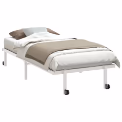 vidaXL Bed Frame without Mattress Foldable White 90x190 cm Steel - white, 90 x 190 cm