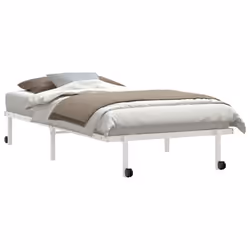 vidaXL Bed Frame without Mattress Foldable White 90x190 cm Steel - white, 100 x 190 cm