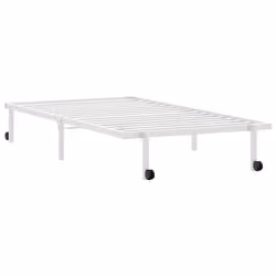 vidaXL Bed Frame without Mattress Foldable White 90x190 cm Steel - white, 100 x 190 cm - Additional view 4