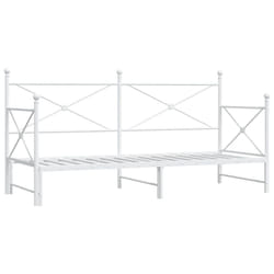 vidaXL Daybed with Trundle without Mattress Black 100x200 cm Steel sofa bed - white, 90 x 190 cm/with trundle