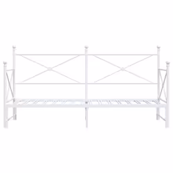 vidaXL Daybed with Trundle without Mattress Black 100x200 cm Steel sofa bed - white, 90 x 190 cm/with trundle - Additional view 5