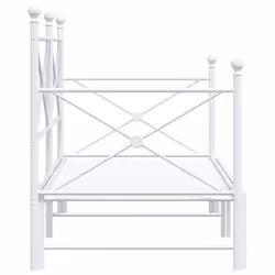 vidaXL Daybed with Trundle without Mattress Black 100x200 cm Steel sofa bed - white, 90 x 190 cm/with trundle - Additional view 6