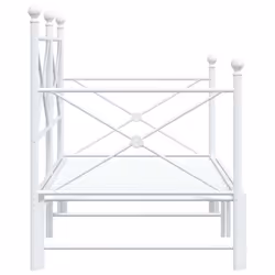 vidaXL Daybed with Trundle without Mattress Black 100x200 cm Steel sofa bed - white, 90 x 200 cm/with trundle - Additional view 6