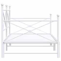 vidaXL Daybed with Trundle without Mattress Black 100x200 cm Steel sofa bed - white, 107 x 203 cm/with trundle - Additional view 6