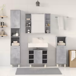 vidaXL 4 Piece Bathroom Furniture Set Concrete Grey Engineered Wood - Additional view 2