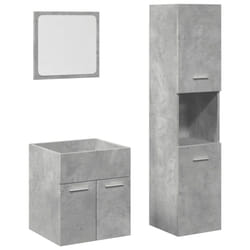 vidaXL Bathroom Furniture Set Chipboard Wall Mirror Multi Sizes Multi Colors - concrete grey, 41 x 38,5 x 46 cm