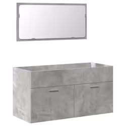 vidaXL 3 Piece Bathroom Furniture Set Concrete Grey Engineered Wood - Additional view 6