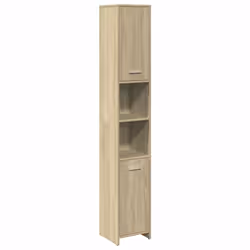vidaXL Bathroom Furniture Set 4 Piece Sink Cabinet Sonoma Oak Engineered Wood - Additional view 5