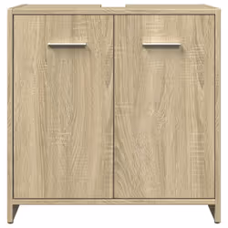 vidaXL Bathroom Furniture Set 4 Piece Sink Cabinet Sonoma Oak Engineered Wood - Additional view 8