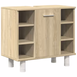 vidaXL Bathroom Furniture Set 3 Piece Sink Cabinet Sonoma Oak Engineered Wood - Additional view 7