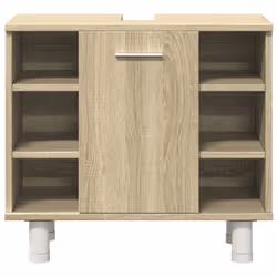 vidaXL Bathroom Furniture Set 3 Piece Sink Cabinet Sonoma Oak Engineered Wood - Additional view 8