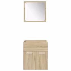 vidaXL Bathroom Furniture Set 4 Piece Sink Cabinet Sonoma Oak Engineered Wood - 41 x 38.5 x 46 cm - Additional view 4