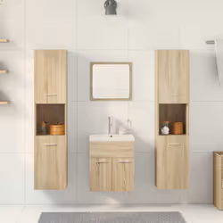 vidaXL 5 Piece Bathroom Furniture Set Sonoma Oak Engineered Wood - Additional view 2