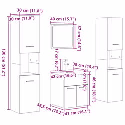 vidaXL 5 Piece Bathroom Furniture Set Sonoma Oak Engineered Wood - Additional view 3