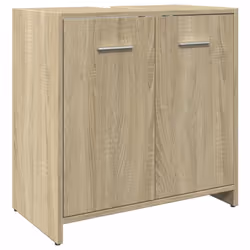 vidaXL Bathroom Furniture Set 4 Piece Sink Cabinet Sonoma Oak Engineered Wood - Additional view 7