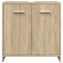 vidaXL Bathroom Furniture Set 4 Piece Sink Cabinet Sonoma Oak Engineered Wood - Additional view 8