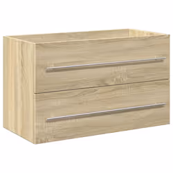 vidaXL Sink Cabinet with Built-in Basin Bathroom Sink Unit Engineered Wood - sonoma oak, 80 x 38.5 x 48 cm - Additional view 6