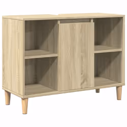 vidaXL Bathroom Furniture Set 3 Piece Sink Cabinet Sonoma Oak Engineered Wood - Additional view 7