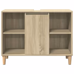 vidaXL Bathroom Furniture Set 3 Piece Sink Cabinet Sonoma Oak Engineered Wood - Additional view 8
