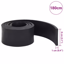 vidaXL Rubber Edge for Snow Plow Replacement Snow Plow Cutting Edge Black - 180 x 8 x 1 cm
