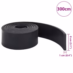 vidaXL Rubber Edge for Snow Plow Replacement Snow Plow Cutting Edge Black - 300 x 8 x 1 cm
