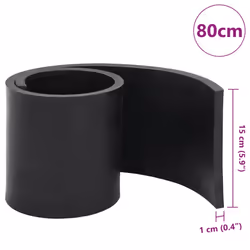 vidaXL Rubber Edge for Snow Plow Replacement Snow Plow Cutting Edge Black - 80 x 15 x 1 cm