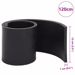 vidaXL Rubber Edge for Snow Plow Replacement Snow Plow Cutting Edge Black - 120 x 15 x 1 cm