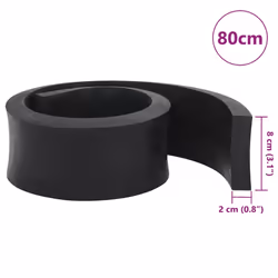 vidaXL Rubber Edge for Snow Plow Replacement Snow Plow Cutting Edge Black - 80 x 8 x 2 cm