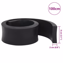 vidaXL Rubber Edge for Snow Plow Replacement Snow Plow Cutting Edge Black - 100 x 8 x 2 cm