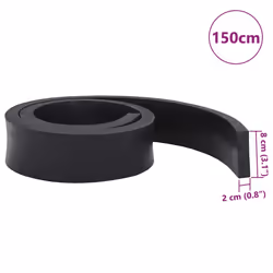 vidaXL Rubber Edge for Snow Plow Replacement Snow Plow Cutting Edge Black - 150 x 8 x 2 cm