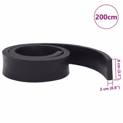 vidaXL Rubber Edge for Snow Plow Replacement Snow Plow Cutting Edge Black - 200 x 8 x 2 cm