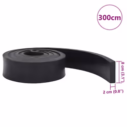 vidaXL Rubber Edge for Snow Plow Replacement Snow Plow Cutting Edge Black - 300 x 8 x 2 cm