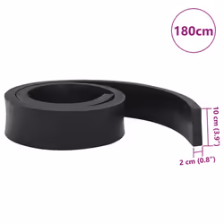 vidaXL Rubber Edge for Snow Plow Replacement Snow Plow Cutting Edge Black - 180 x 10 x 2 cm