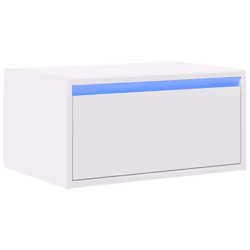 vidaXL Wall-mounted Bedside Cabinet with LED Lights White cabinet - Additional view 2