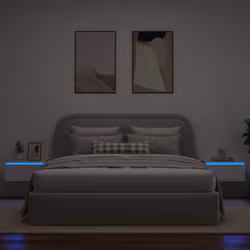 vidaXL Wall-mounted Bedside Cabinets with LED Lights 2 pcs White cabinet - Additional view 4