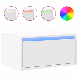 vidaXL Wall-mounted Bedside Cabinets with LED Lights 2 pcs White cabinet - Additional view 5