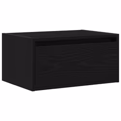 vidaXL Wall-mounted Bedside Cabinet with LED Lights Black Oak cabinet - Additional view 5