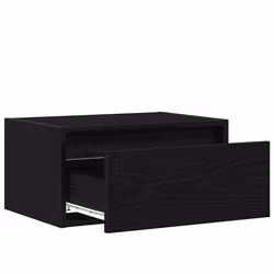 vidaXL Wall-mounted Bedside Cabinet with LED Lights Black Oak cabinet - Additional view 9