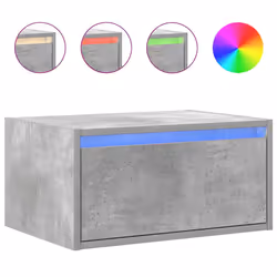 vidaXL Wall-mounted Bedside Cabinets with LED Lights 2 pcs Concrete Grey - Additional view 5