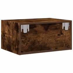 vidaXL Wall-mounted Bedside Cabinet with LED Lights Smoked Oak cabinet - Additional view 8