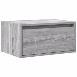 vidaXL Wall-mounted Bedside Cabinet with LED Lights Grey Sonoma cabinet - Additional view 5