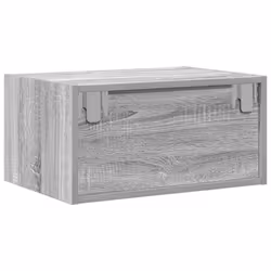 vidaXL Wall-mounted Bedside Cabinet with LED Lights Grey Sonoma cabinet - Additional view 8