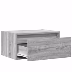 vidaXL Wall-mounted Bedside Cabinet with LED Lights Grey Sonoma cabinet - Additional view 9