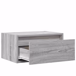vidaXL Wall-mounted Bedside Cabinets with LED Lights 2 pcs Grey Sonoma cabinet - Additional view 9