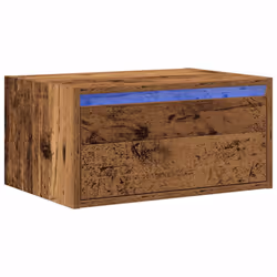 vidaXL Wall-mounted Bedside Cabinet with LED Lights Old Wood cabinet