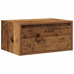 vidaXL Wall-mounted Bedside Cabinet with LED Lights Old Wood cabinet - Additional view 5